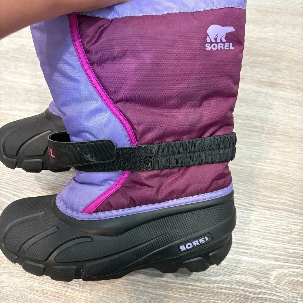 Sorel FLURRY Youth Boot Purple Winter Waterproof Snow Boots sz 5 US 37 EU - Picture 6 of 9